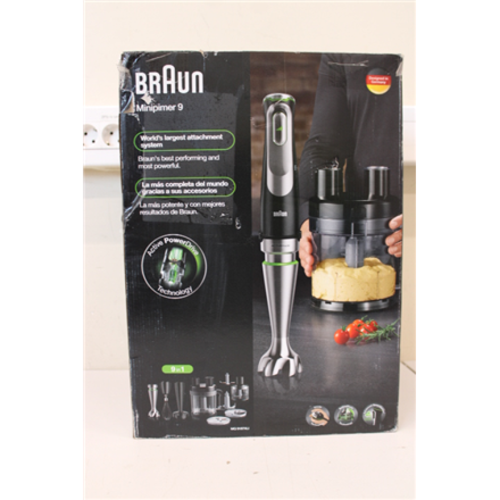 SALE OUT. , Braun , Hand Blender , MultiQuick 9 MQ9187XLI , Hand Blender , 1200 W , Number of speeds 3 , Black/Stainless Steel , DAMAGED PACKAGING, MISSING PUREE ATTACHMENT PADLE