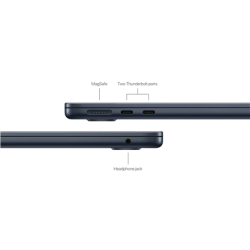Apple MacBook , Air , Midnight , 13 , IPS , 2560 x 1664 pixels , Apple M3 , 16 GB , Solid-state drive capacity 512 GB , Apple M3 chip 8-core CPU/10-core GPU , macOS , 802.11ax , Bluetooth version 5.0 , Keyboard language Russian , Keyboard backlit , Warran