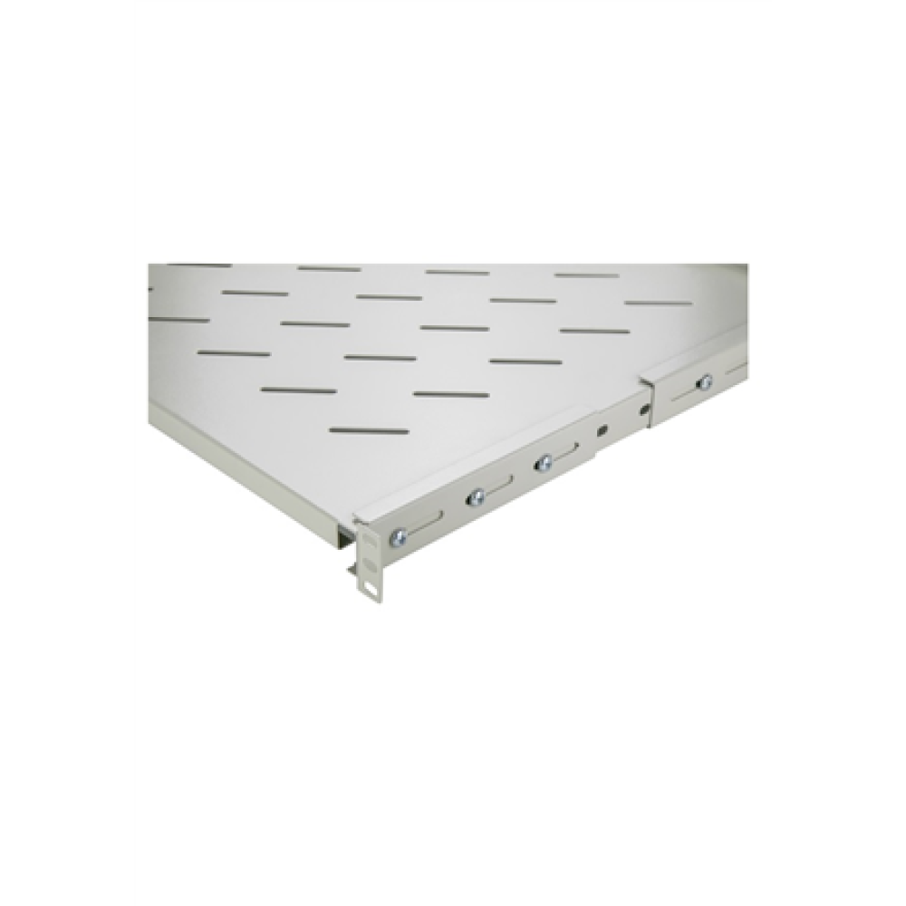 SOMI Networks , Depth Adjustable Telescopic Shelf for Cabinet Depths 600, 800 , 1U-55-G-Slide , Gray , 1U fixed on four 19” mounting profiles; Max load 50kg , Depth: 55 cm