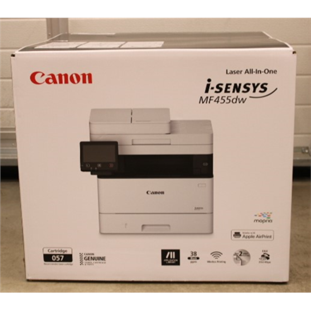 SALE OUT. Canon I-SENSYS MF455DW MFP laser , Canon Multifunction Laser Printer , I-SENSYS MF455DW , Laser , Mono , Printer , A4 , Wi-Fi , DAMAGED PACKAGING