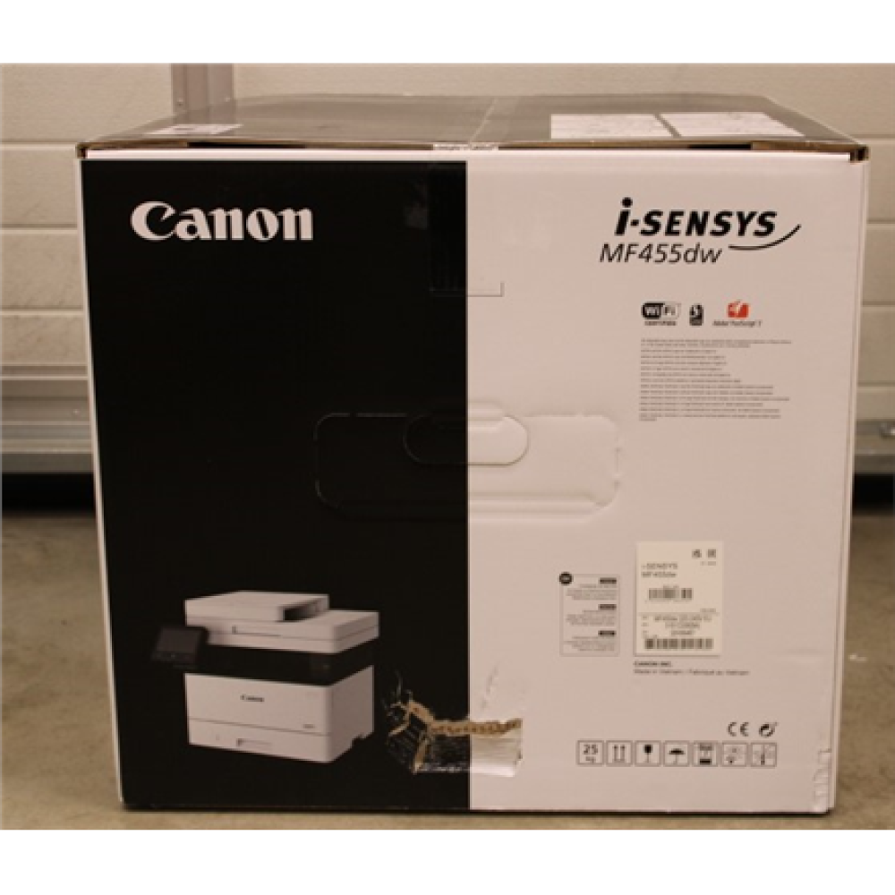 SALE OUT. Canon I-SENSYS MF455DW MFP laser , Canon Multifunction Laser Printer , I-SENSYS MF455DW , Laser , Mono , Printer , A4 , Wi-Fi , DAMAGED PACKAGING