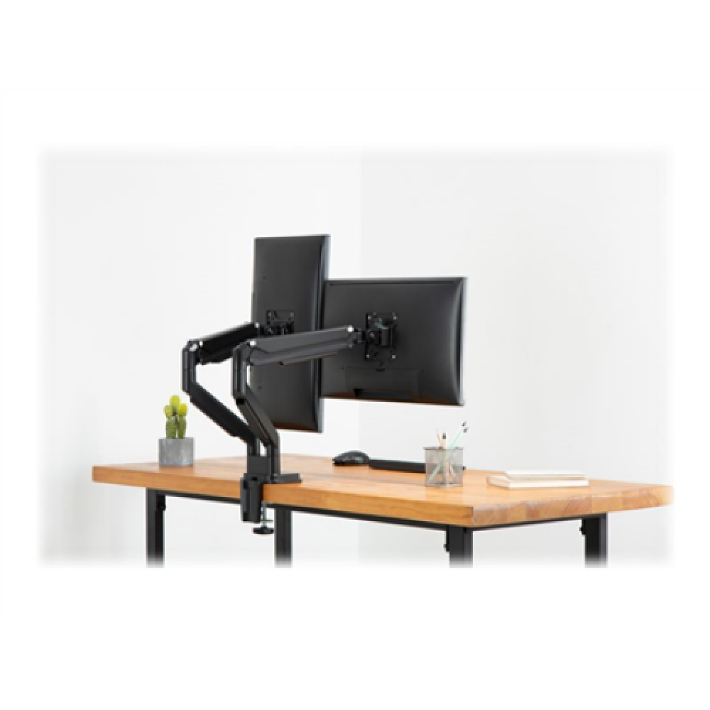 Digitus , Desk Mount , Universal Dual Monitor Mount with Gas Spring and Clamp Mount , Swivel, height adjustment, rotate , Black