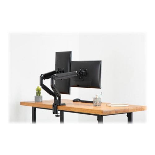 Digitus , Desk Mount , Universal Dual Monitor Mount with Gas Spring and Clamp Mount , Swivel, height adjustment, rotate , Black