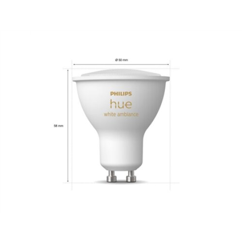 Hue WA 4.3W GU10, 2pcs pack , GU10 , 4.3 W , Warm White 2200-6500K , Bluetooth and Zigbee