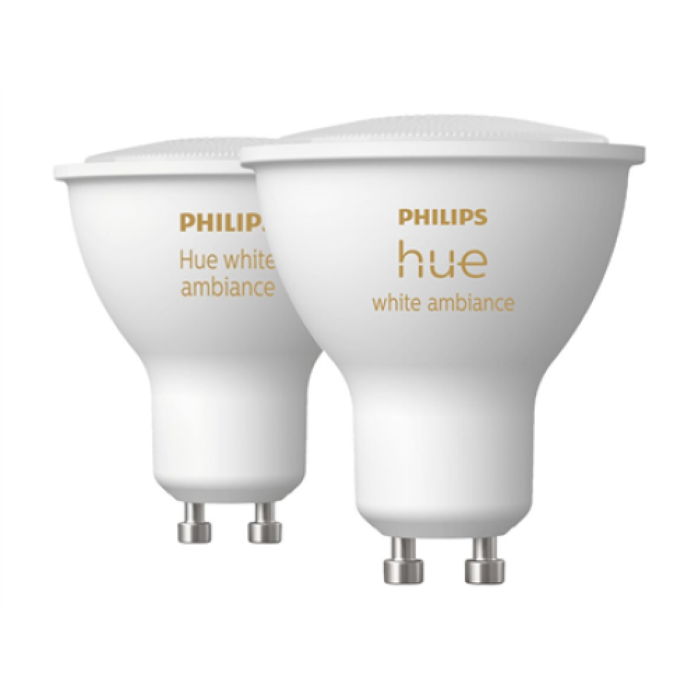 Hue WA 4.3W GU10, 2pcs pack , GU10 , 4.3 W , Warm White 2200-6500K , Bluetooth and Zigbee