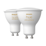 Hue WA 4.3W GU10, 2pcs pack , GU10 , 4.3 W , Warm White 2200-6500K , Bluetooth and Zigbee