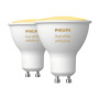 Hue WA 4.3W GU10, 2pcs pack , GU10 , 4.3 W , Warm White 2200-6500K , Bluetooth and Zigbee