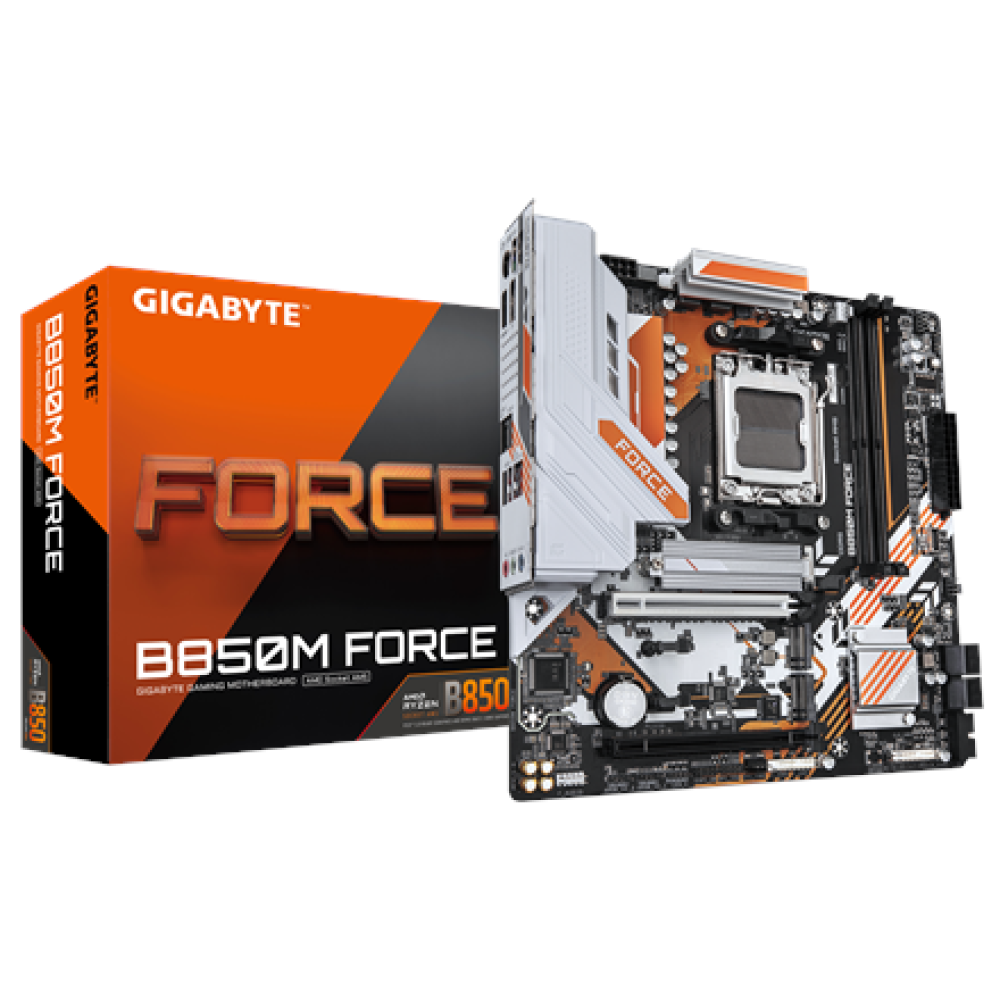 Gigabyte B850M FORCE (rev. 1.0) , Processor family AMD , Processor socket AM5 , DDR5 , Supported hard disk drive interfaces SATA, M.2 , Number of SATA connectors 4