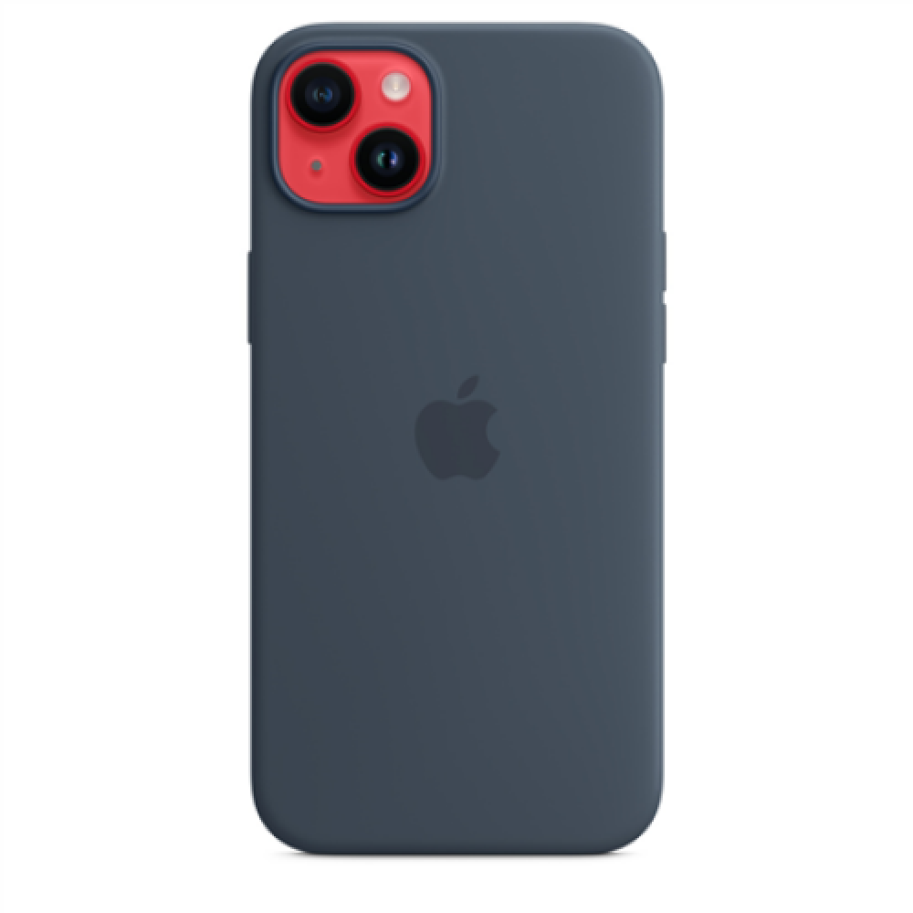 Apple 14 Plus Silicone Case with MagSafe Storm Blue