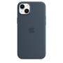 Apple 14 Plus Silicone Case with MagSafe Storm Blue