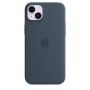 Apple 14 Plus Silicone Case with MagSafe Storm Blue