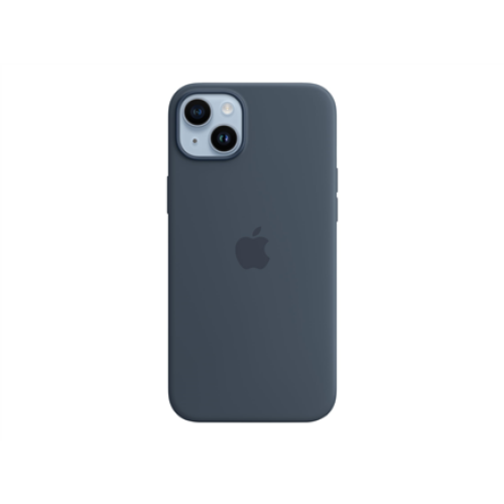 Apple 14 Plus Silicone Case with MagSafe Storm Blue