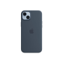 Apple 14 Plus Silicone Case with MagSafe Storm Blue