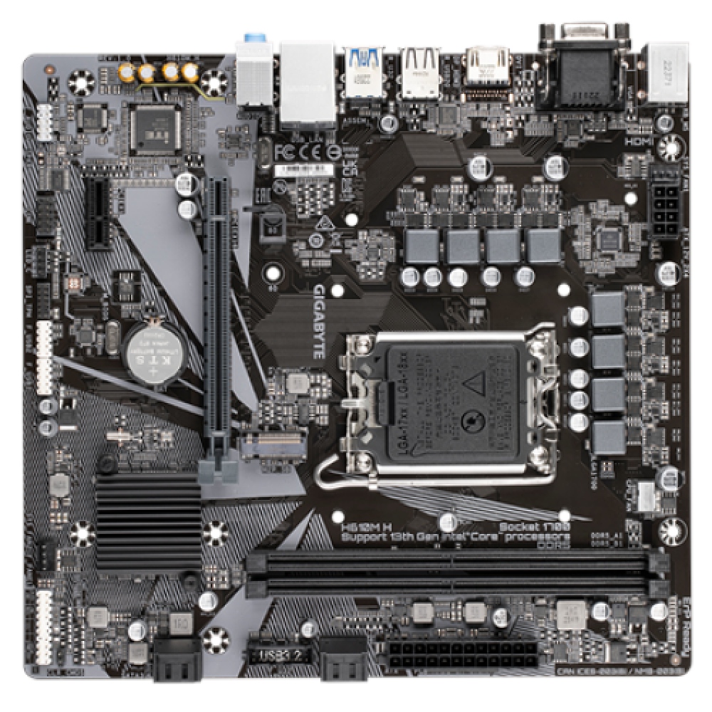 Gigabyte H610M H 1.0 Processor family Intel Processor socket LGA1700 DDR5 DIMM Memory slots 2 Supported hard disk drive interfaces SATA, M.2 Number of SATA connectors 4 Chipset Intel H610 Express Micro ATX
