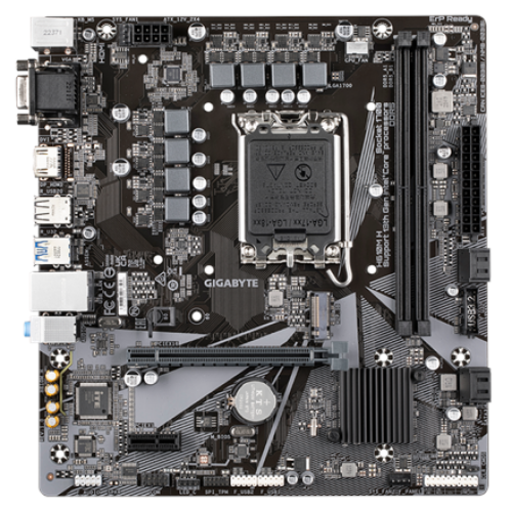 Gigabyte H610M H 1.0 Processor family Intel Processor socket LGA1700 DDR5 DIMM Memory slots 2 Supported hard disk drive interfaces SATA, M.2 Number of SATA connectors 4 Chipset Intel H610 Express Micro ATX