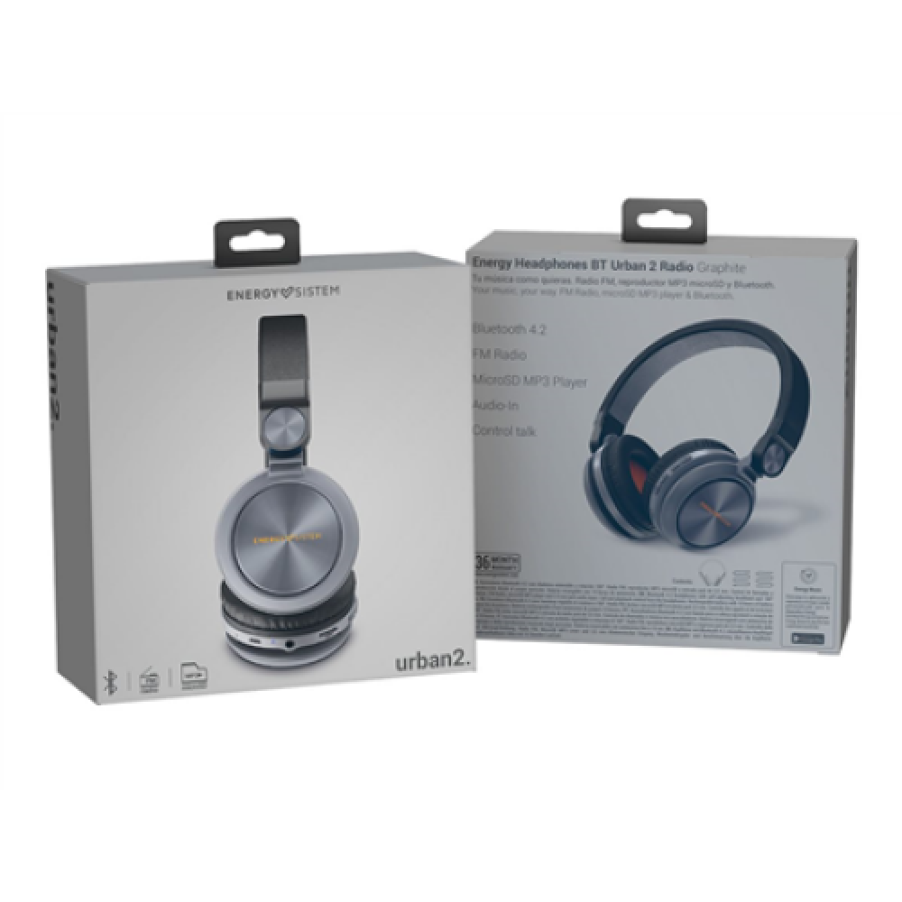 Energy Sistem Headphones BT Urban Radio, Graphite Energy