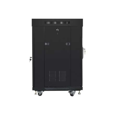 Lanberg , Rack cabinet 19 free-standing 15U/600x600 (flat pack) with glass door, LCD , FF01-6615-12BL , Black