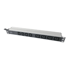 1U Aluminum PDU, rackmountable, 4x C13, 4x C19 2x 16A Plug, 250VAC 50/60Hz open end , DN-95423 , Sockets quantity 10