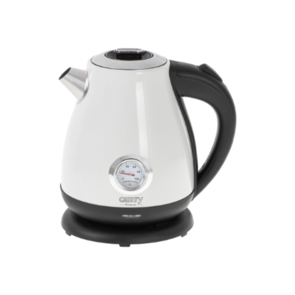 Camry , Kettle with a thermometer , CR 1344 , Electric , 2200 W , 1.7 L , Stainless steel , 360° rotational base , White