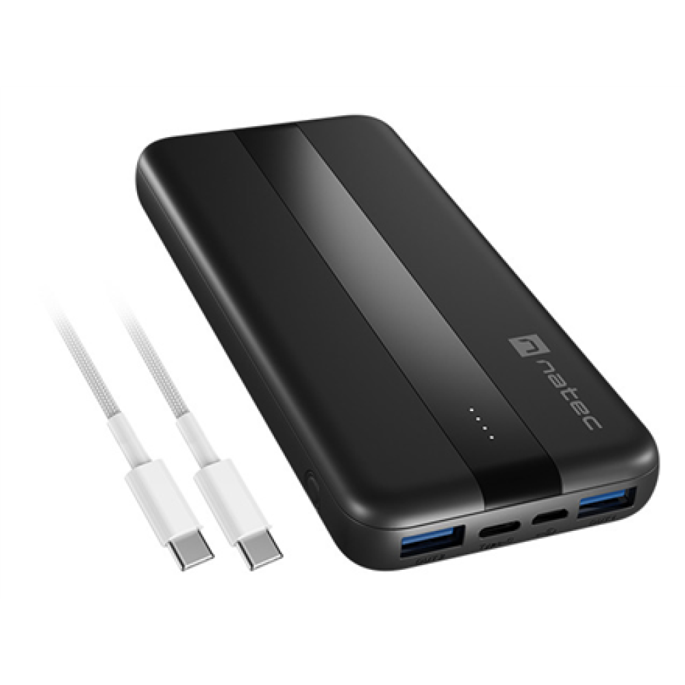 Natec Powerbank Trevi Slim Q V2 10000MAH 2X USB-A Cable