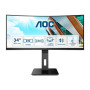 AOC , Curved Monitor , CU34P2A , 34 , VA , 21:9 , 100 Hz , 1 ms , 3440 × 1440 , 300 cd/m² , Headphone out (3.5mm) , HDMI ports quantity HDMI x 2 , Black , Warranty 36 month(s)