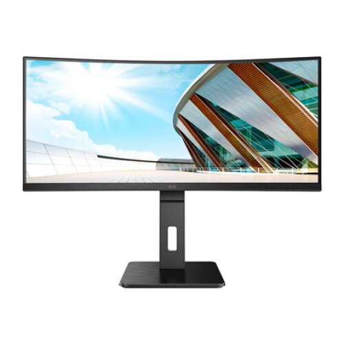 AOC , Curved Monitor , CU34P2A , 34 , VA , 21:9 , 100 Hz , 1 ms , 3440 × 1440 , 300 cd/m² , Headphone out (3.5mm) , HDMI ports quantity HDMI x 2 , Black , Warranty 36 month(s)