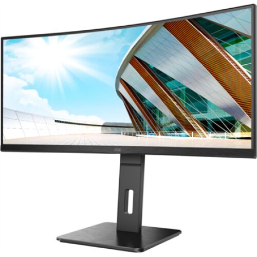AOC , Curved Monitor , CU34P2A , 34 , VA , 21:9 , 100 Hz , 1 ms , 3440 × 1440 , 300 cd/m² , Headphone out (3.5mm) , HDMI ports quantity HDMI x 2 , Black , Warranty 36 month(s)