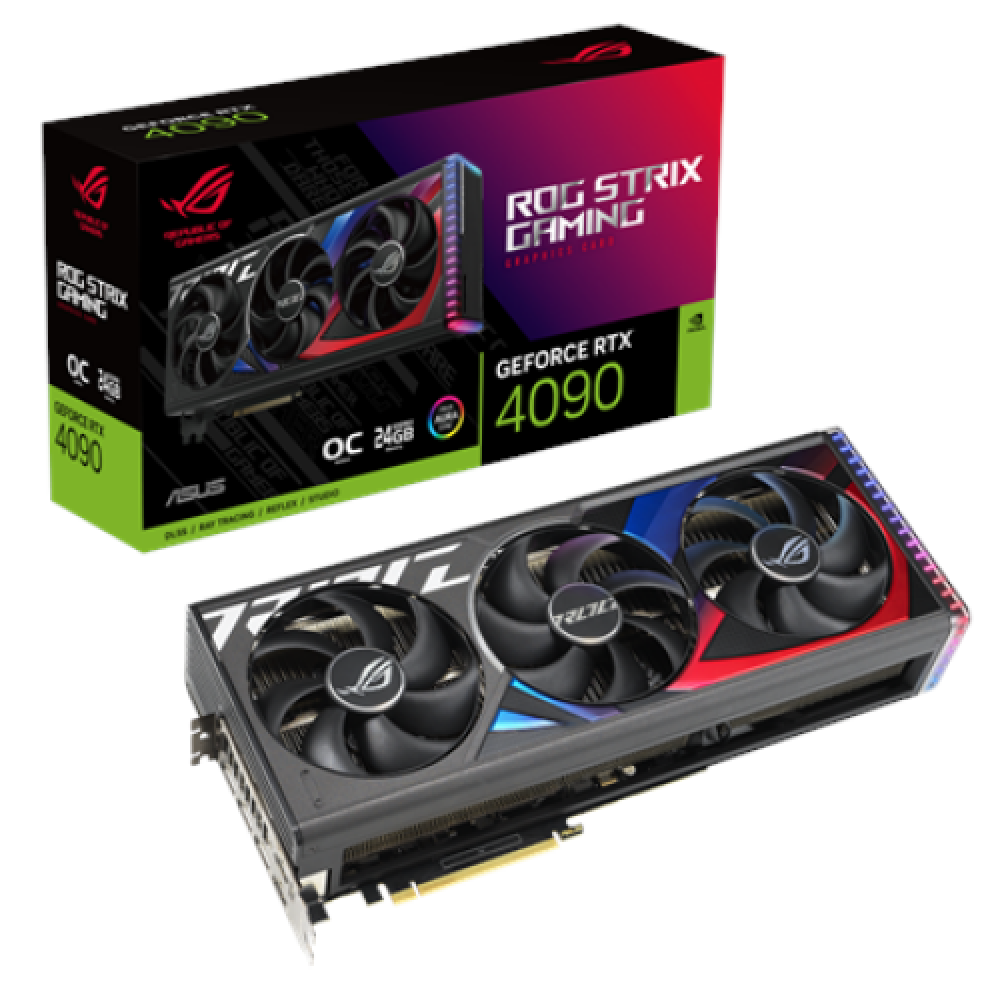 Asus ROG STRIX-RTX4090-O24G-GAMING NVIDIA 24 GB GeForce RTX 4090 GDDR6X PCI Express 4.0 HDMI ports quantity 2 Memory clock speed 2610 MHz