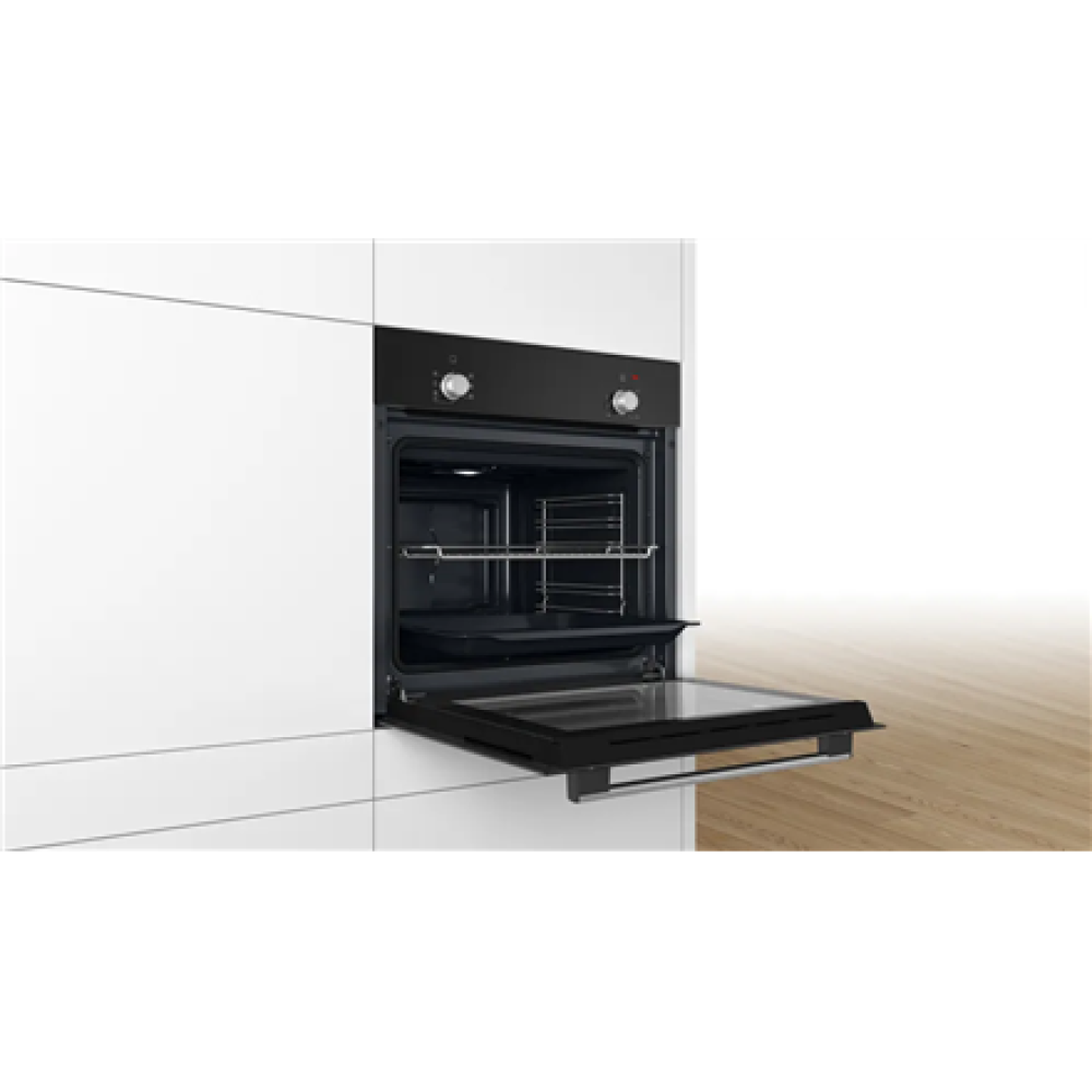 Bosch Oven , HBF010BA0 , 66 L , Electric , Manual , Knobs , Height 59.5 cm , Width 59.4 cm , Black