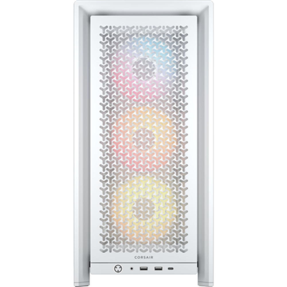 Corsair PC Case , Frame 4000D RS ARGB Modular , White , Mid-Tower , Power supply included No