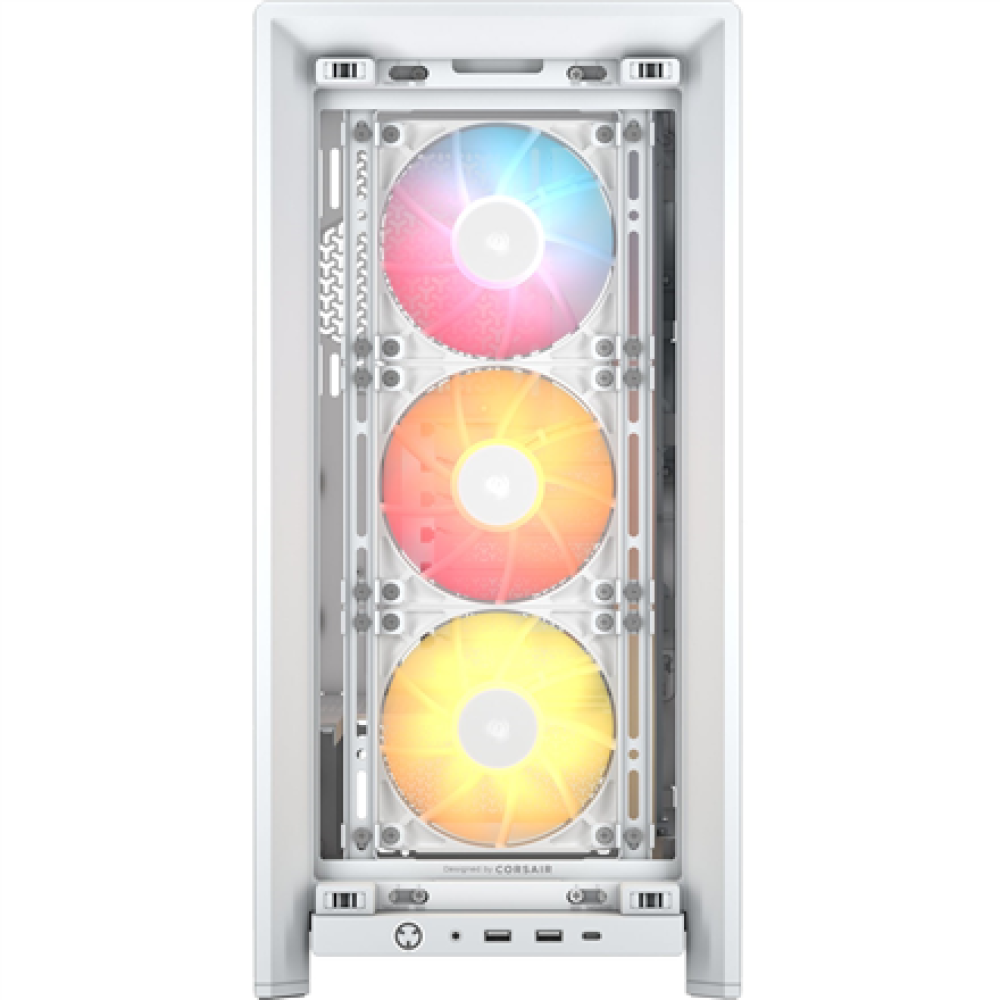 Corsair PC Case , Frame 4000D RS ARGB Modular , White , Mid-Tower , Power supply included No