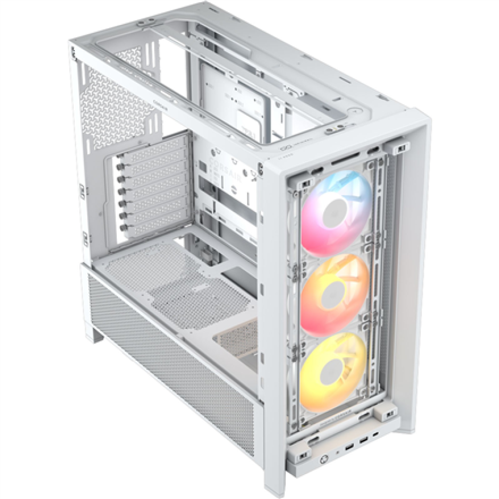 Corsair PC Case , Frame 4000D RS ARGB Modular , White , Mid-Tower , Power supply included No