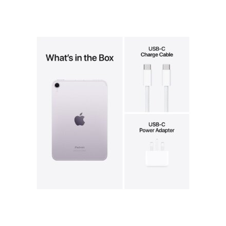 Apple , iPad mini Wi-Fi + Cellular , 8.3 , Purple , IPS , 2266 x 1488 pixels , Apple A17 Pro , 512 GB , 3G , 4G , 5G , Wi-Fi , Front camera , 12 MP , Rear camera , 12 MP , Bluetooth , 5.3 , iPadOS , USB-C charging cable