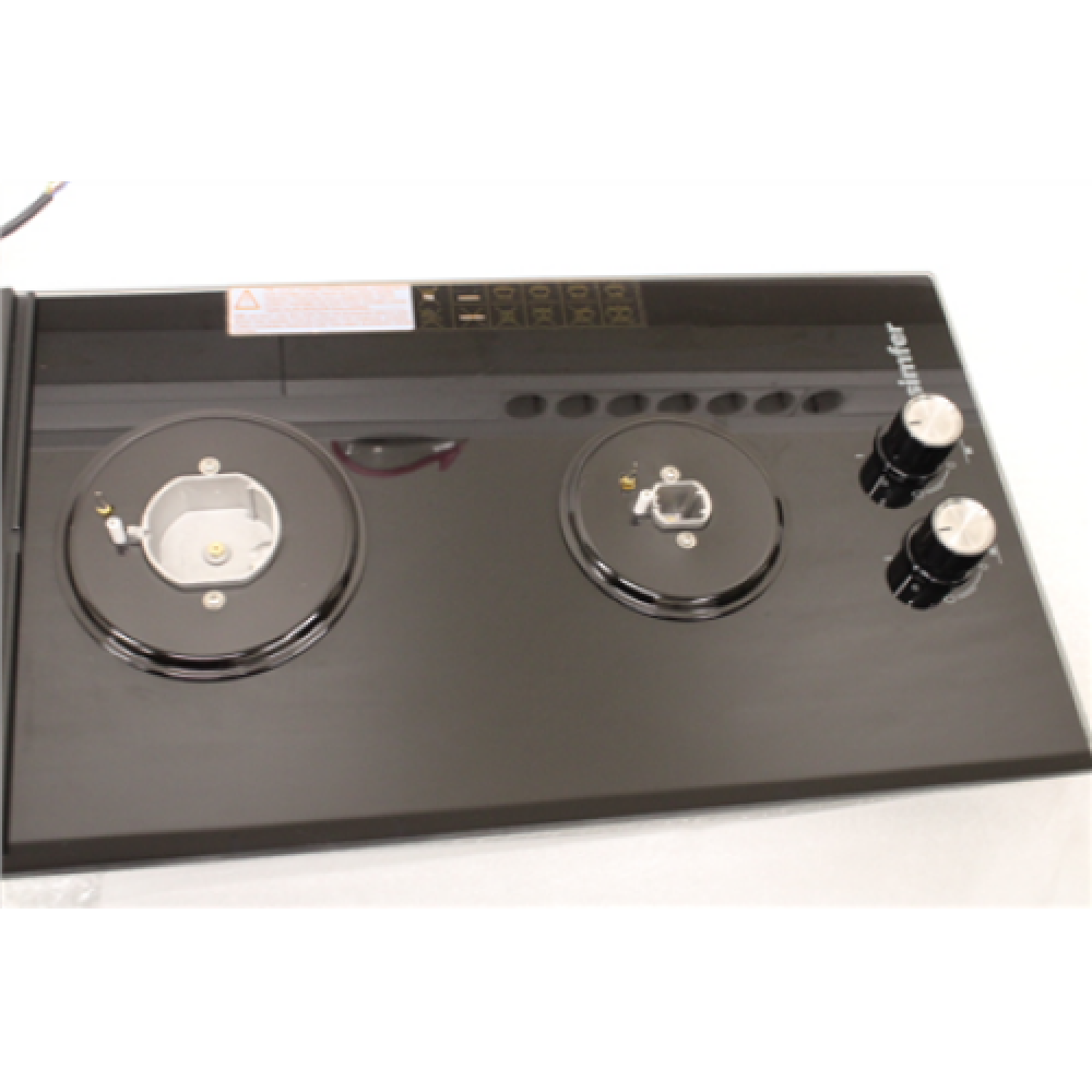 SALE OUT. Simfer , H3.201.TGRSP , Hob , Gas on glass , Number of burners/cooking zones 2 , Mechanical , Inox/Black , REFURBISHED, NO ORIGINAL PACKAGING