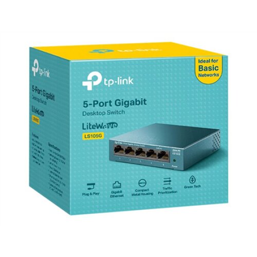 TP-LINK , Desktop Network Switch , LS105G , Unmanaged , Desktop , Power supply type External