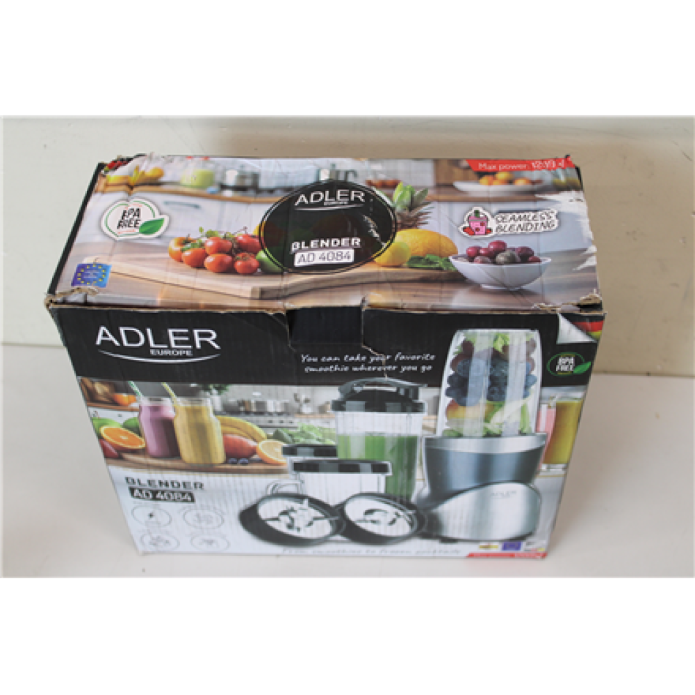 SALE OUT. Adler Blender Smoothie Set , AD 4084 , Tabletop , 1200 W , Jar material BPA-Free , Jar capacity 0.3+0.5+0.5+0.7 L , Ice crushing , Stainless Steel , DAMAGED PACKAGING, SCRATCHED ON THE CUPS