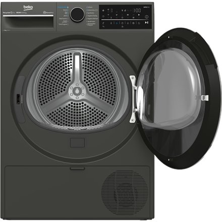 BEKO Dryer Machine , B5T89243M , Energy efficiency class C , Front loading , 9 kg , Heat pump , Digital , Depth 67 cm , Steam function , Black