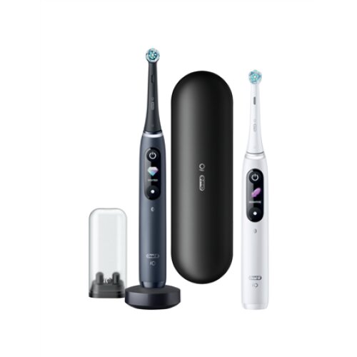 Oral-B , Electric Toothbrush , iO8 Series Duo , Rechargeable , For adults , Number of brush heads included 2 , Number of teeth brushing modes 6 , Black Onyx/White