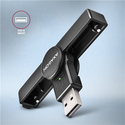 AXAGON Foldable pocket USB-A contact Smart/ID card reader , CRE-SMPA