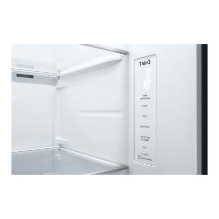 LG Refrigerator , GSGV81PYLL , Energy efficiency class E , Free standing , Side by side , Height 179 cm , Fridge net capacity 416 L , Freezer net capacity 219 L , Display , 36 dB , Silver