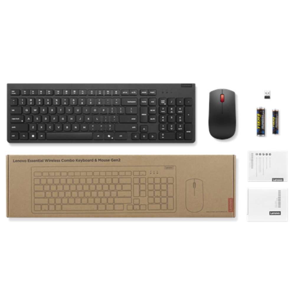 Lenovo Essential Wireless Combo Keyboard & Mouse Gen2 , Keyboard and Mouse Set , Wireless , Mouse included , Lithuanian , Black