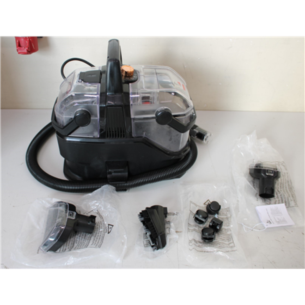 SALE OUT. , Bissell , Portable Carpet and Upholstery Cleaner , SpotClean HydroSteam Pro , Corded operating , Washing function , 1000 W , - V , Black , Warranty 24 month(s) , DAMAGED PACKAGING, USED, DIRTY, MISSING LIQUID BOTTLE, ONE TIP, NO MANUAL