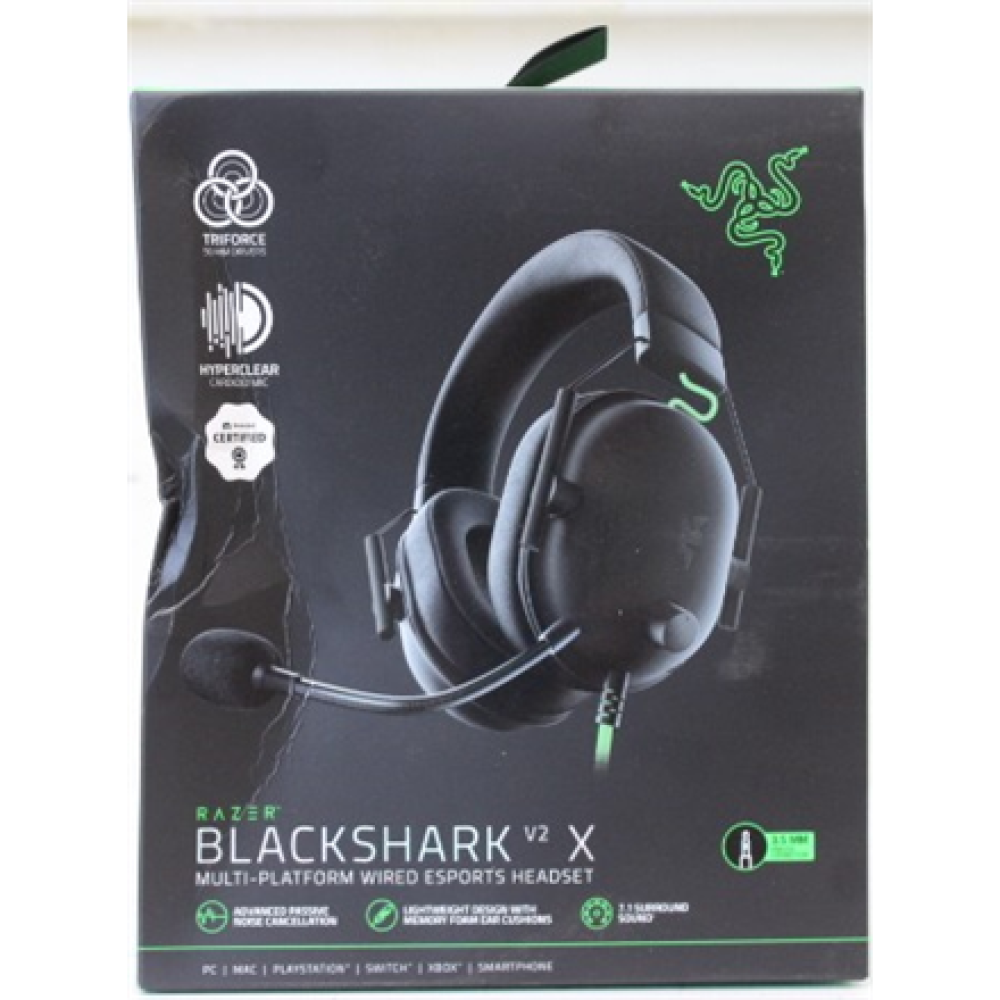 SALE OUT. Razer BlackShark V2 X Gaming Headset, Over-Ear, Wired, Microphone, Black , Razer , Gaming Headset , BlackShark V2 X , Wired , Over-Ear , DAMAGED PACKAGING , Warranty 24 month(s)