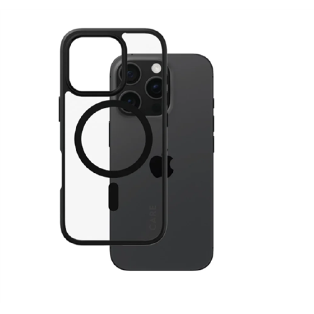 CARE Flagship Case , Back cover , Apple , iPhone 16 PRO , Recycled plastic , Black , MagSafe