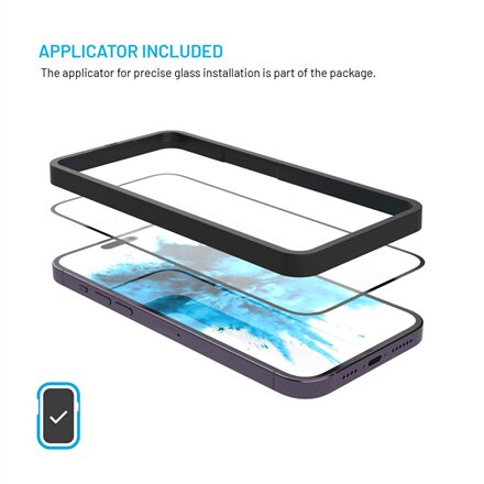 Fixed Screen protector , Apple , iPhone 17 , Tempered glass , Black , Full Cover 2.5D
