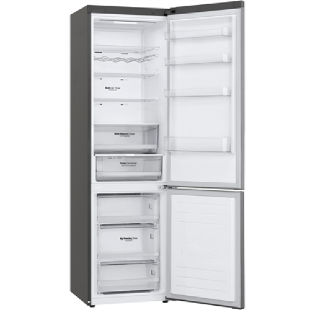 LG Refrigerator GBB62PZFGN Energy efficiency class D, Free standing, Combi, Height 203 cm, No Frost system, Fridge net capacity 233 L, Freezer net capacity 107 L, Display, 35 dB, Silver