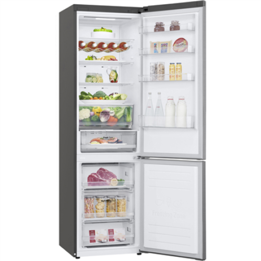 LG Refrigerator GBB62PZFGN Energy efficiency class D, Free standing, Combi, Height 203 cm, No Frost system, Fridge net capacity 233 L, Freezer net capacity 107 L, Display, 35 dB, Silver