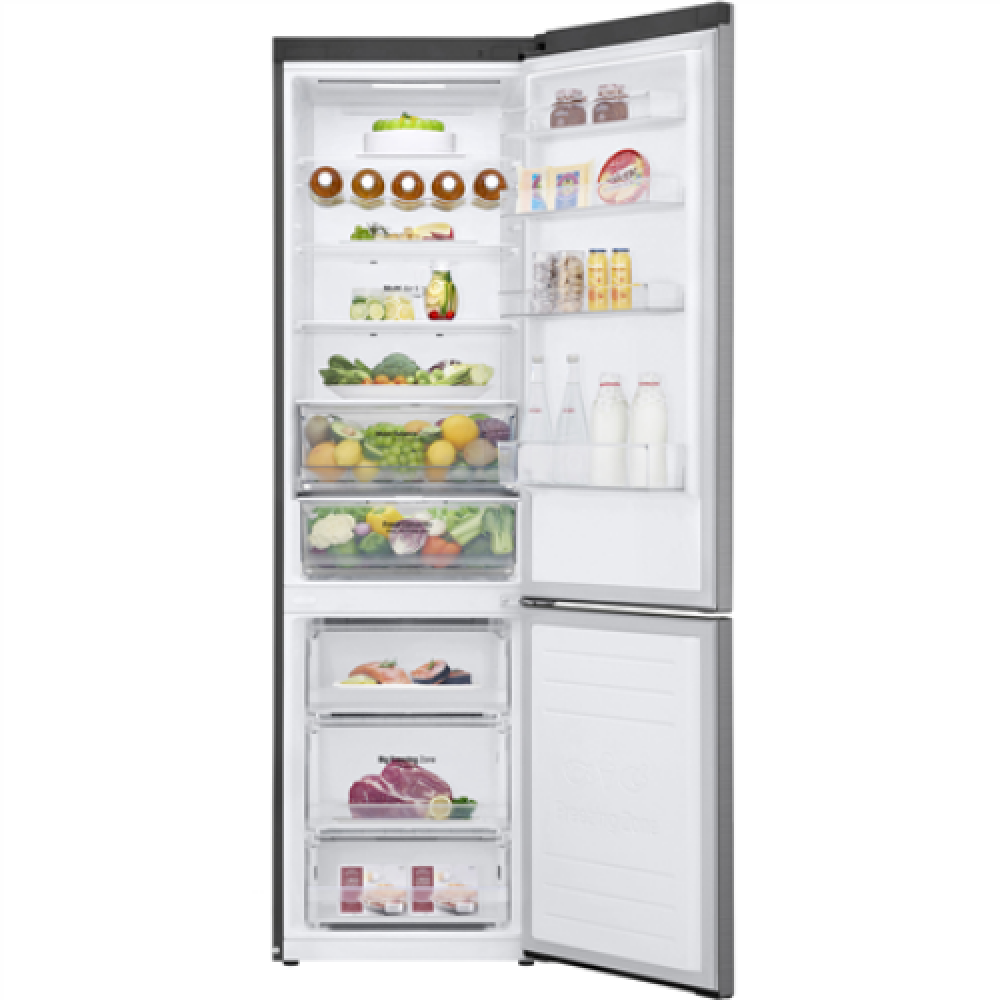 LG Refrigerator GBB62PZFGN Energy efficiency class D, Free standing, Combi, Height 203 cm, No Frost system, Fridge net capacity 233 L, Freezer net capacity 107 L, Display, 35 dB, Silver