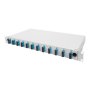 Fiber Optic Splice Box Front Panel, quick lock, 12x SC DX, 1U , DN-96200-QL , Grey