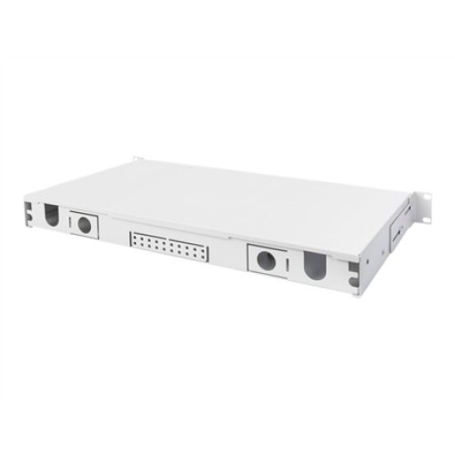 Fiber Optic Splice Box Front Panel, quick lock, 12x SC DX, 1U , DN-96200-QL , Grey